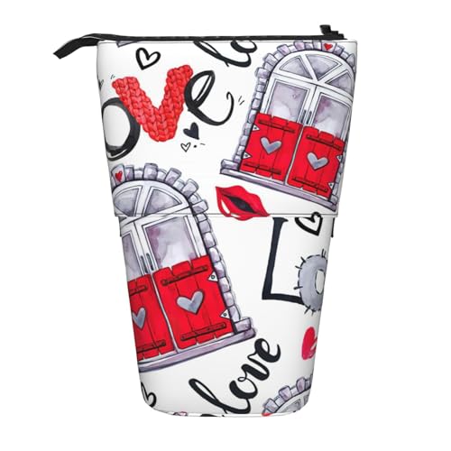 Zhuanyun Multifunktionale Aufbewahrungstasche, Make-up-Tasche, Geldbörse, stilvolle und multifunktionale Tasche mit rotem Herzmotiv von Zhuanyun