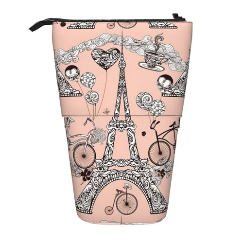 Zhuanyun Multifunktionale Aufbewahrungstasche mit Fahrrad-Kaffee-Ballon-Aufdruck, Make-up-Tasche, stilvolle und multifunktionale Tasche von Zhuanyun