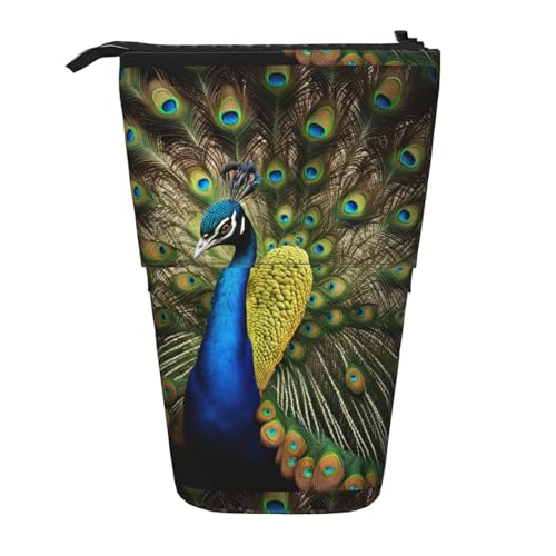 Zhuanyun Multifunktionale Aufbewahrungstasche mit Pfauenfeder-Aufdruck, Make-up-Tasche, stilvolle und multifunktionale Tasche von Zhuanyun