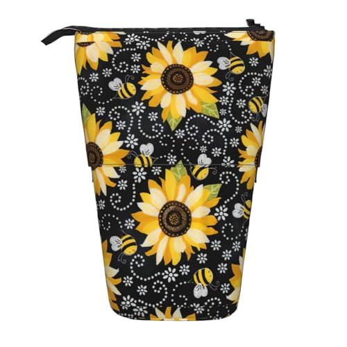 Zhuanyun Multifunktionale Aufbewahrungstasche mit Sonnenblumen-Motiv, Make-up-Tasche, Geldbörse, stilvolle und multifunktionale Tasche von Zhuanyun
