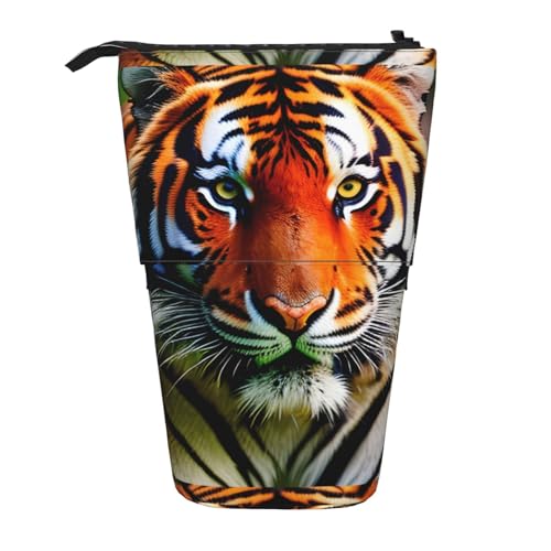 Zhuanyun Multifunktionale Aufbewahrungstasche mit Tigerstreifen, orangefarbenes Muster, Make-up-Tasche, Geldbörse, stilvolle und multifunktionale Tasche von Zhuanyun