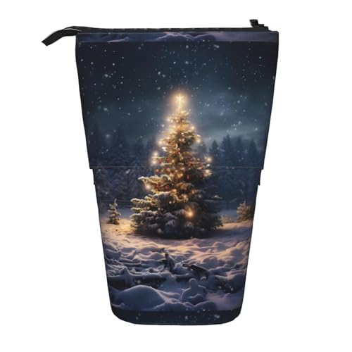Zhuanyun Multifunktionale Aufbewahrungstasche mit Weihnachtsbaum-Schnee-Aufdruck, Make-up-Tasche, stilvolle und multifunktionale Tasche von Zhuanyun