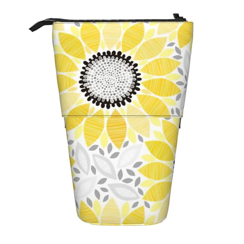 Zhuanyun Multifunktionale Aufbewahrungstasche mit abstraktem Sonnenblumen-Aufdruck, Make-up-Tasche, stilvolle und multifunktionale Tasche von Zhuanyun