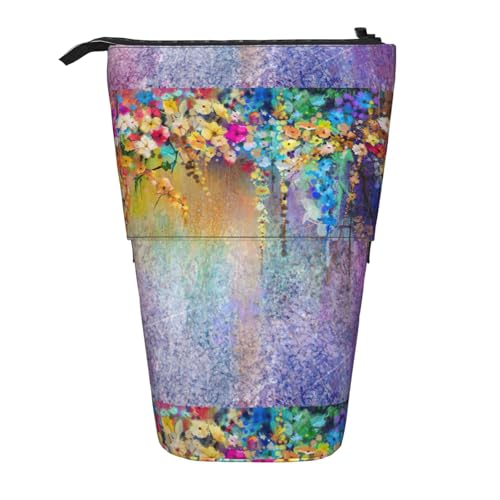 Zhuanyun Multifunktionale Aufbewahrungstasche mit abstraktem violettem Weinblumen-Aufdruck, Make-up-Tasche, stilvolle und multifunktionale Tasche von Zhuanyun