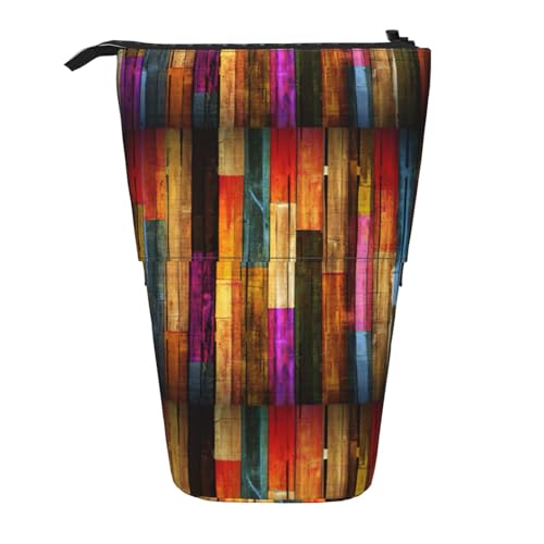 Zhuanyun Multifunktionale Aufbewahrungstasche mit buntem Holzdruck, Make-up-Tasche, stilvolle und multifunktionale Tasche von Zhuanyun