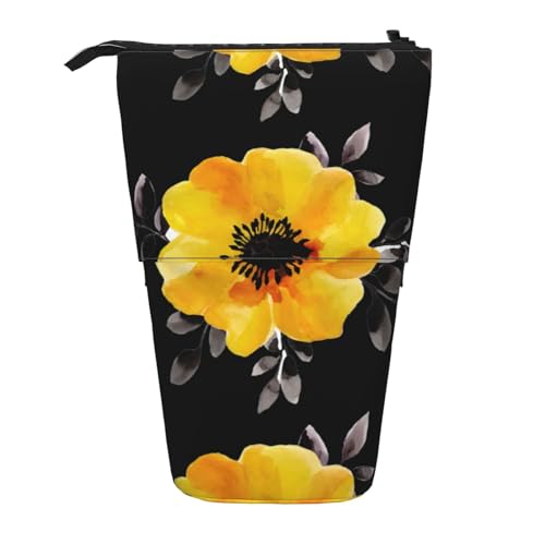 Zhuanyun Multifunktionale Aufbewahrungstasche mit gelbem Blumendruck, Make-up-Tasche, stilvolle und multifunktionale Tasche von Zhuanyun