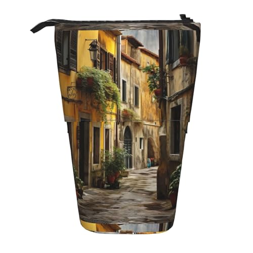 Zhuanyun Multifunktionale Aufbewahrungstasche mit italienischem Old Street Print, Make-up-Tasche, stilvolle und multifunktionale Tasche von Zhuanyun