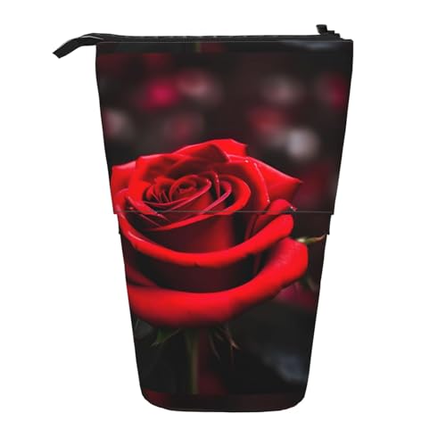Zhuanyun Multifunktionale Aufbewahrungstasche mit rotem Rosenmuster, Make-up-Tasche, stilvolle und multifunktionale Tasche von Zhuanyun