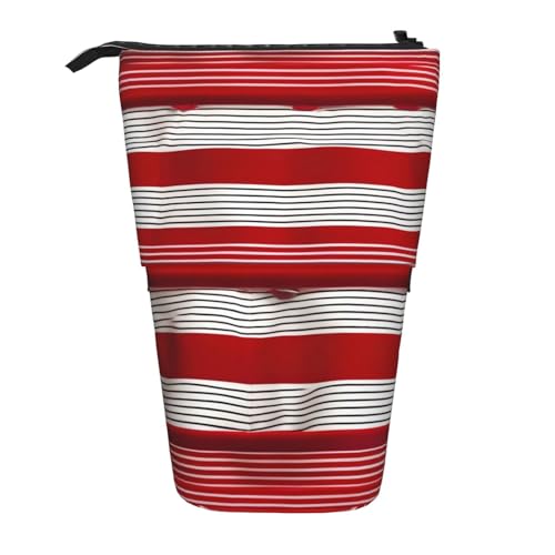 Zhuanyun Multifunktionale Aufbewahrungstasche mit rotem Streifendruck, Make-up-Tasche, Geldbörse, stilvolle und multifunktionale Tasche von Zhuanyun