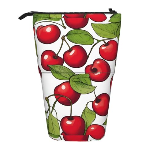Zhuanyun Schöne süße rote Kirsche mit 3 Drucken, multifunktionale Aufbewahrungstasche, Make-up-Tasche, Geldbörse, stilvolle und multifunktionale Tasche von Zhuanyun