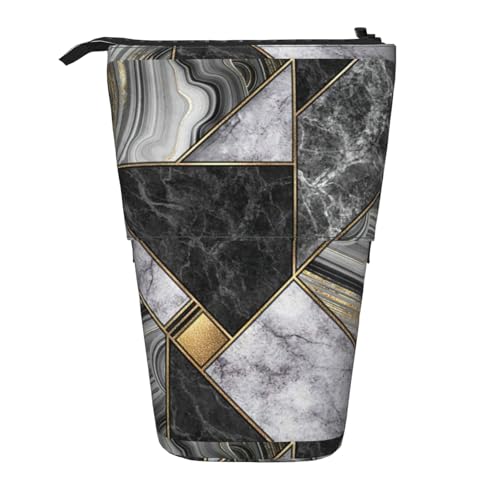 Zhuanyun Schwarze Marmor-Textur, goldfarbener Druck, multifunktionale Aufbewahrungstasche, Make-up-Tasche, Geldbörse, stilvolle und multifunktionale Tasche von Zhuanyun