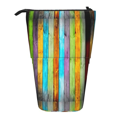 Zhuanyun Vertikale Planken in Zimmerei, Eichenholz, multifunktionale Aufbewahrungstasche, Make-up-Tasche, Geldbörse, stilvolle und multifunktionale Tasche von Zhuanyun