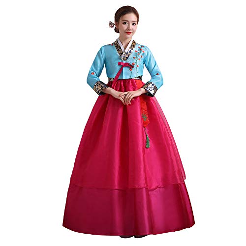 Zhuhaixmy Damen Koreanisches Palace Traditionelle Langarm Hanbok Tanzen Kleid Cosplay Kostüm Minderheit Kleidung von Zhuhaixmy