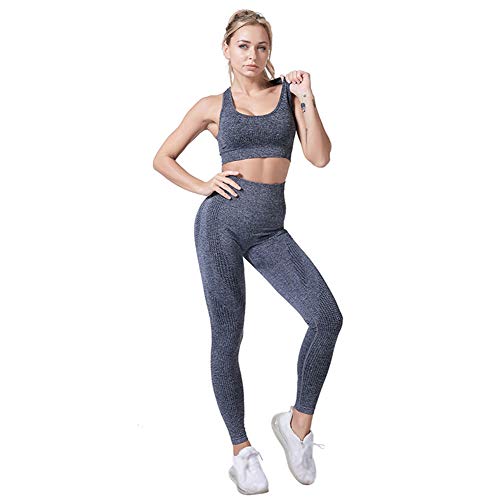 Zhuhaixmy Damen Nahtlose Sportbekleidung Set Hochtaille Turnhalle Leggings & Sport-BH Fitness Laufen Yoga Tops Westen Anzug von Zhuhaixmy