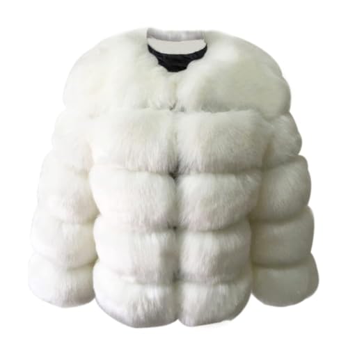 ZhuiKun Damen Kunstpelz Mantel Kurzer Faux Pelz Winterjacke Kunstfell Oberbekleidung Einfarbig Dicker Parka Wintermantel - Stil 1, L von ZhuiKun