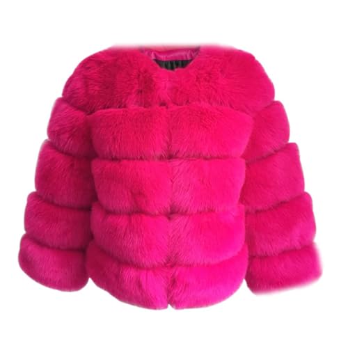 ZhuiKun Damen Kunstpelz Mantel Kurzer Faux Pelz Winterjacke Kunstfell Oberbekleidung Einfarbig Dicker Parka Wintermantel - Stil 11, 3XL von ZhuiKun