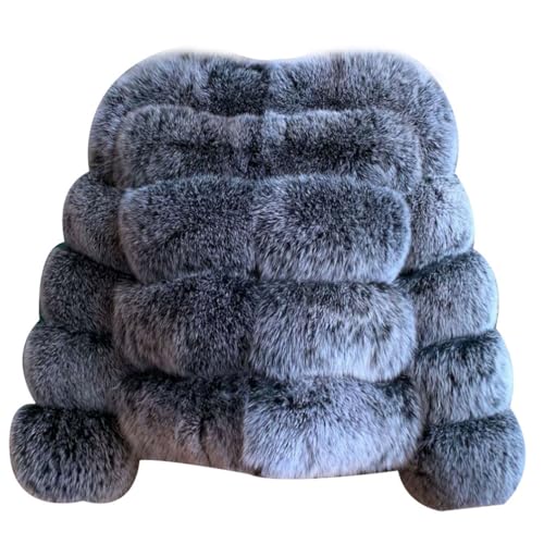 ZhuiKun Damen Kunstpelz Mantel Kurzer Faux Pelz Winterjacke Kunstfell Oberbekleidung Einfarbig Dicker Parka Wintermantel - Stil 14, 4XL von ZhuiKun
