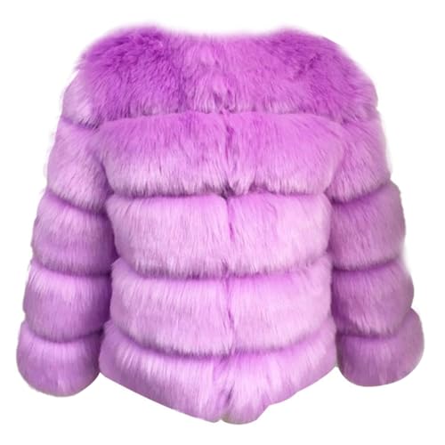 ZhuiKun Damen Kunstpelz Mantel Kurzer Faux Pelz Winterjacke Kunstfell Oberbekleidung Einfarbig Dicker Parka Wintermantel - Stil 19, M von ZhuiKun