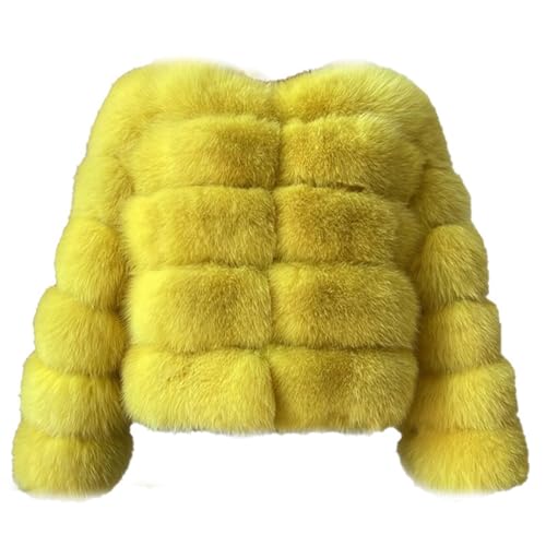 ZhuiKun Damen Kunstpelz Mantel Kurzer Faux Pelz Winterjacke Kunstfell Oberbekleidung Einfarbig Dicker Parka Wintermantel - Stil 2, M von ZhuiKun