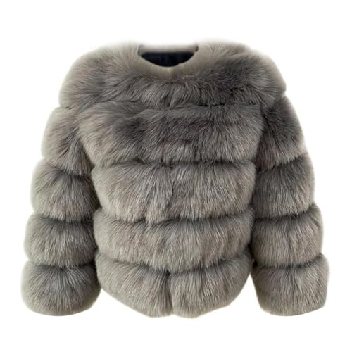 ZhuiKun Damen Kunstpelz Mantel Kurzer Faux Pelz Winterjacke Kunstfell Oberbekleidung Einfarbig Dicker Parka Wintermantel - Stil 3, 3XL von ZhuiKun