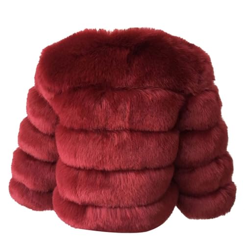 ZhuiKun Damen Kunstpelz Mantel Kurzer Faux Pelz Winterjacke Kunstfell Oberbekleidung Einfarbig Dicker Parka Wintermantel - Stil 7, S von ZhuiKun