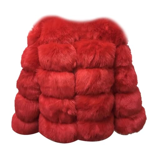 ZhuiKun Damen Kunstpelz Mantel Kurzer Faux Pelz Winterjacke Kunstfell Oberbekleidung Einfarbig Dicker Parka Wintermantel - Stil 8, XXL von ZhuiKun
