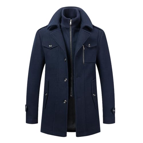 ZhuiKun Herren Wintermantel Warm Wollmantel Winter Jacke Herrenmantel mit Stehkragen Business Kurzmantel Freizeit Peacoat Trenchcoat von ZhuiKun