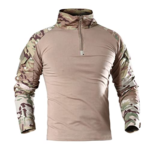 ZhuiKun Herren Military Tactical Army Combat Shirt Outdoor Camouflage Langarm Hemd Slim Fit T-Shirt mit 1/4 Reißverschluss und Taschen - CP Tarnung 1,M ZhuiKun Herren Military Tactical Army Combat Shirt Outdoor Camouflage Langarm Hemd Slim Fit T-Shirt mit 1/4 Reißverschluss und Taschen - CP Tarnung 1,M von ZhuiKun