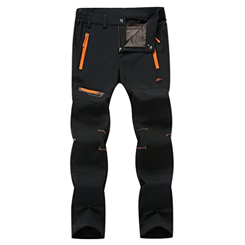 ZhuiKun Herren Wanderhose Outdoorhose Wasserdicht Softshellhose Sommer Atmungsaktiv Schnell Trockend Leicht Trekkinghose - Schwarz, S von ZhuiKun