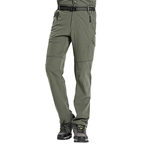 ZhuiKun Leicht Wanderhose Herren Schnell Trockend Leicht Trekkinghose Outdoorhose mit Reißverschluss-Taschen - Armee Grün, M von ZhuiKun