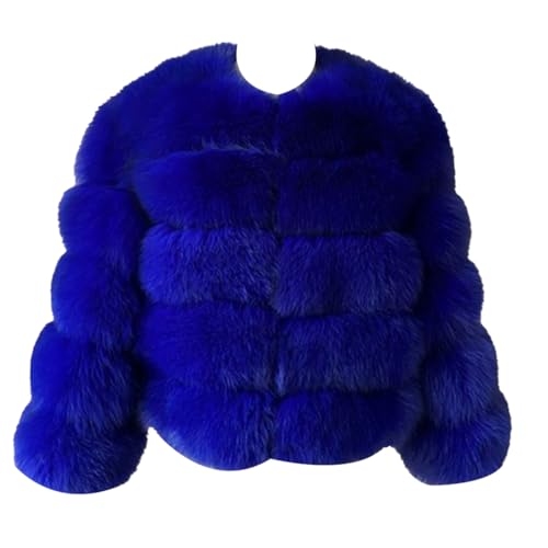 ZhuiKun Mädchen Kunstpelz Mantel Kinder Faux Fellmantel Winterjacke Kunstfell Outwear Wintermantel Warm Jacke - Saphir, 140 von ZhuiKun