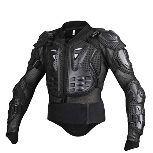 ZhuiKun Motorradjacke Herren Damen, Rückenprotektor Motorradbekleidung Motocross Protektoren Jacke Protektorenhemd (Schwarz, 3XL) von ZhuiKun