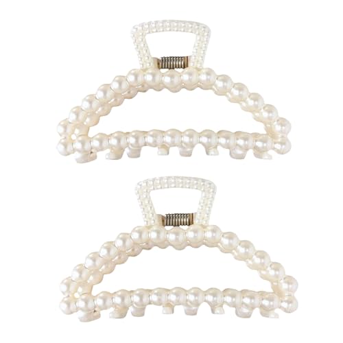 Große Haarspangen für dickes Haar, Mädchen-Haarspangen, große Haarklammern für dünnes Haar, Kunstperlen, neutrale große Kiefer, 2 Stück Große Haarspangen für dickes Haar, Mädchen-Haarspangen, große Haarklammern für dünnes Haar, Kunstperlen, neutrale große Kiefer, 2 Stück von Zhuluck