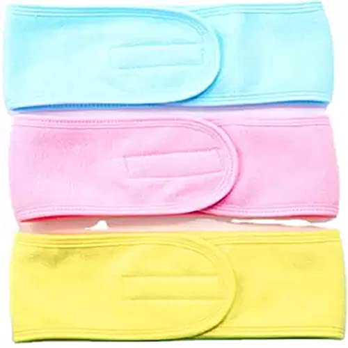 Zhunmun Gesichts-Stirnbänder, dehnbar, elastisch, Gesichtsband für Damen und Herren, verstellbares Make-up-Stirnband (3 Stück) von Zhunmun