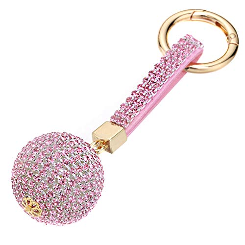 Zhuodingsen Strass Kristallkugel Auto SchlüSselbund Ornament, SchlüSselhalter Glitzer Charme AnhäNger SchlüSselbund FüR Frauen SchlüSselanhäNger Auto Tasche HäNgen AnhäNger FüR Frauen,Rosa von Zhuodingsen