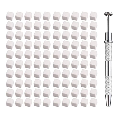 Zhwkelvs 100 PCS Nagel Kunst Stempel Werkzeuge Nagel Kunst Schwamm Weiche Schwämme Farbverlauf Maniküre Weiß & Silber DIY Nagel Schwamm Werkzeuge von Zhwkelvs