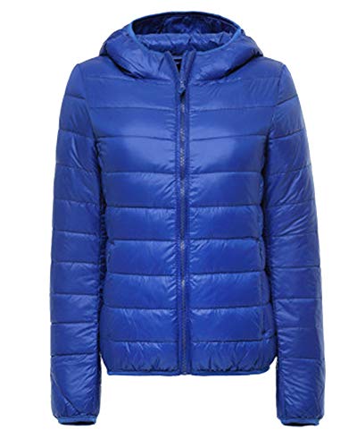 ZiXing Damen Winter Ultra Leicht Daunenjacke Steppjacke Übergangsjacke Jacke Mit Kapuze M Königsblau von ZiXing