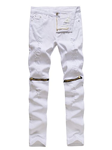 ZiXing Herren Jeanshose Destroyed Look Slim Fit Stretch Regular Jeans Hose weiß1 36 ZiXing Herren Jeanshose Destroyed Look Slim Fit Stretch Regular Jeans Hose weiß1 36 von ZiXing