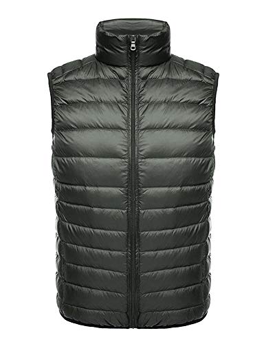 ZiXing Herren Weste Steppweste ärmellose Weste Daunen Daunenweste Winter XS Armeegrün von ZiXing