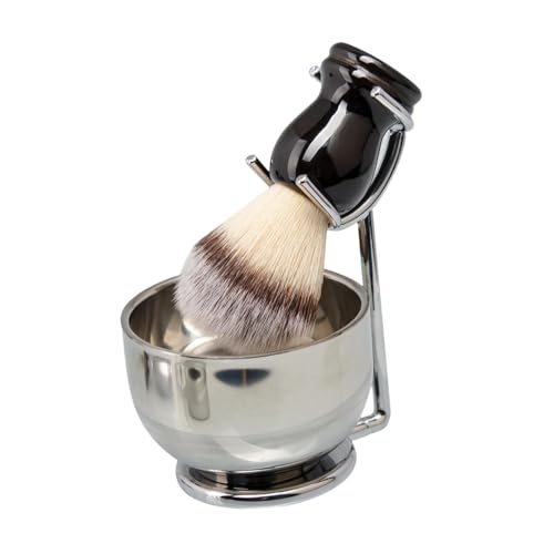 Ｚｉａｌｏｆｉ 3x -Rasierset für Männer Rasierpinsel 3 in 1 Schaumschüssel und Pinselständer für den Menschen, Argent von Ｚｉａｌｏｆｉ