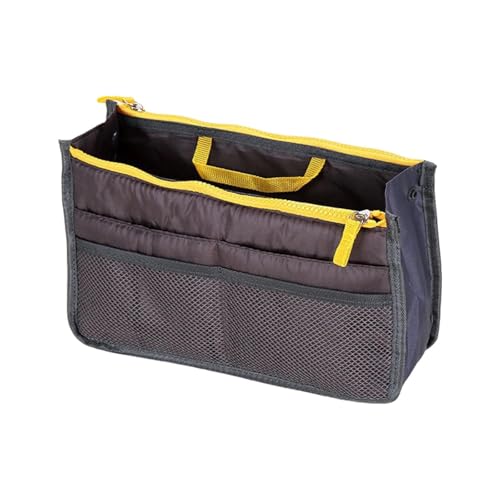 Ｚｉａｌｏｆｉ Kosmetiktasche für Damen Als Großer Kulturbeutel Und Schminktasche mit Vielen Fächern Und Tragegriff Aus Nylon für Reisen Und Urlaub, Grau von Ｚｉａｌｏｆｉ