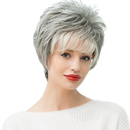 Ｚｉａｌｏｆｉ Kurzer Pixie Haarschnitt für Damen mit Vollem Kopf für Das Tägliche Cosplay Kleid – Ombre von Ｚｉａｌｏｆｉ
