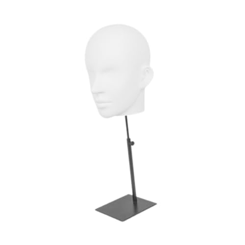 Ｚｉａｌｏｆｉ Männer Manikin Kopf Hüte Perücke Display Stand Tischplatte Modern mit Basis Kappen Lagerung Rack für Friseur Training Einkaufszentrum, Mattweiß von Ｚｉａｌｏｆｉ