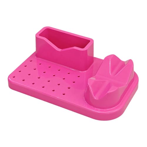 Ｚｉａｌｏｆｉ Nail Art Polishing Schleif Organizer 20 Löcher Bits Halter Maniküre Werkzeuge Portable Fall Salon Personal Use Bits Storage Box, Rose Rot von Ｚｉａｌｏｆｉ