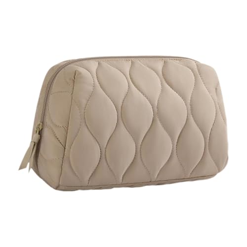 Ｚｉａｌｏｆｉ Reise Kosmetiktasche Als Schminktasche Und Kulturbeutel Organizer Tasche mit Großer Öffnung Aus Weichem Taslan Stoff für Frauen Und Mädchen für Reise, Kamel von Ｚｉａｌｏｆｉ