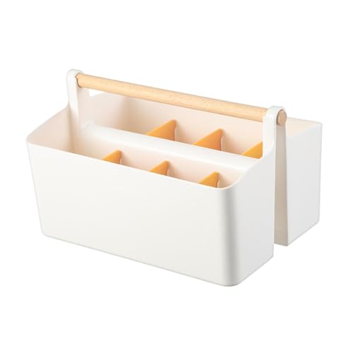 Ｚｉａｌｏｆｉ TV -Fernbedienung Stationerie Aufbewahrungsbox Multifunktionales Holzgriff Schreibtisch Organizer Bleistifthalter für Zahnbürsten Badezimmer, Orange von Ｚｉａｌｏｆｉ