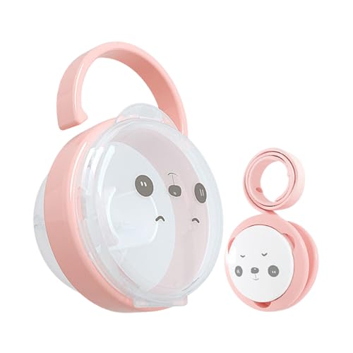 Zibeem Schnullerhalter Für Babys | Panda Design Schnullerkette Mit Box-Set Und Staubschutzhülle | Tragbares Babyzubehör Für Unterwegs Bei Reisen Und Outdoor Aktivitäten von Zibeem