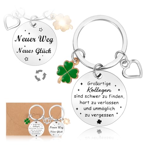 Zidoley Abschiedsgeschenk Kollegen Jobwechsel, Geschenk Kollegin, Beste Kollegin Geschenk Schlüsselanhänger, Geschenk Abschied Kollegin, Danke Geschenke Kollegen (Kleeblatt) von Zidoley