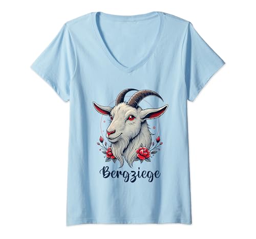 Damen Bergziege Bauern Ziege Ziegenbock Bergsteiger Wandern Berge T-Shirt mit V-Ausschnitt Damen Bergziege Bauern Ziege Ziegenbock Bergsteiger Wandern Berge T-Shirt mit V-Ausschnitt von Ziegenfreund Bergsteiger Wanderer Wandern Klettern
