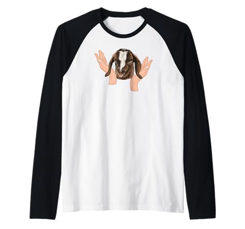 Baby Burenziege mit Hand Raglan von Ziegenmama T -Shirt für Männer Frauen Mädchen